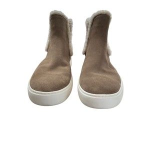 Lucky Brand Womans Kichai Cozy Chelsea Boots Tan Suede Leather  Upper Sz 10 New